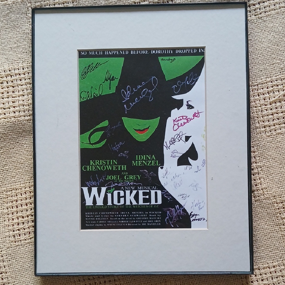Wicked Musical Signed Poster Matted In Frame